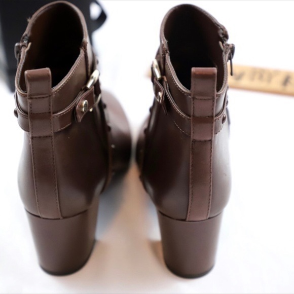 Alex Marie Brown Leather Heeled Booties - Picture 3 of 8